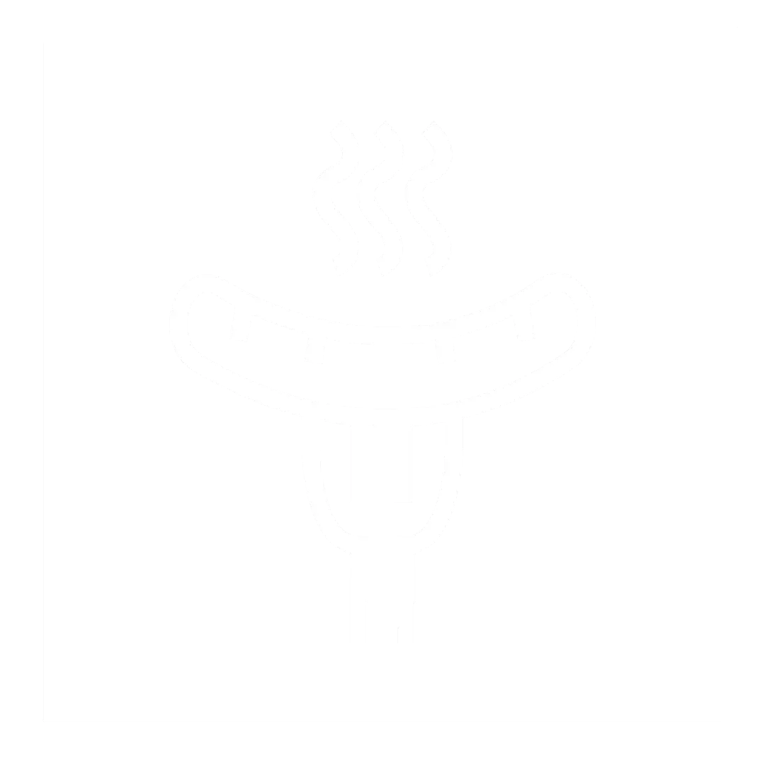 Grillwurst auf einer Gabel