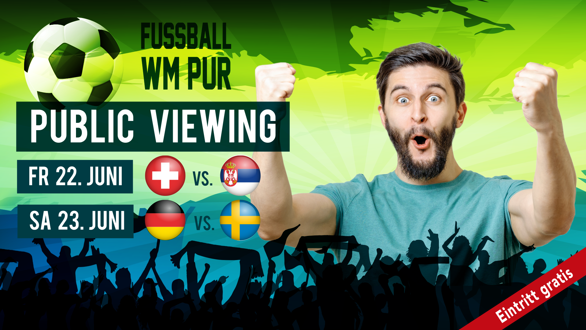 Fussball WM Pur Public Viewing Samsung Hall