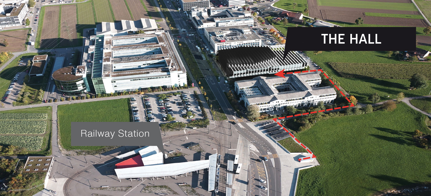 Railway station close to THE HALL in Zurich