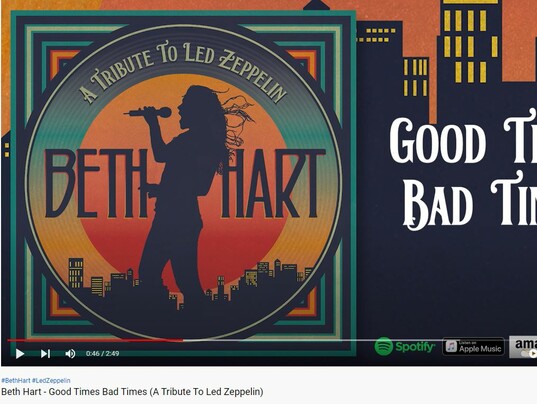 YouTube: Beth Hart - Good Times Bad Times (A Tribute To Led Zeppelin)